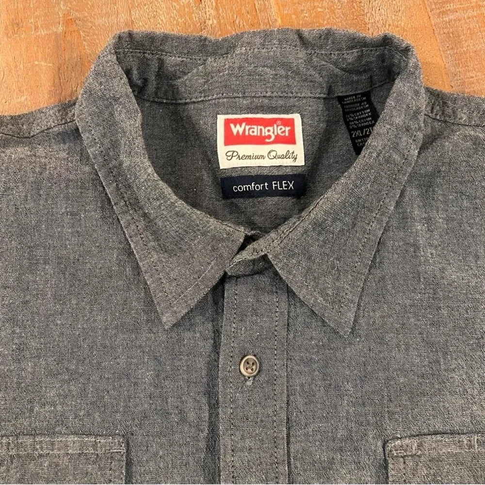 Wrangler Dark Gray‎ Casual Button-Down Shirt Size 2X